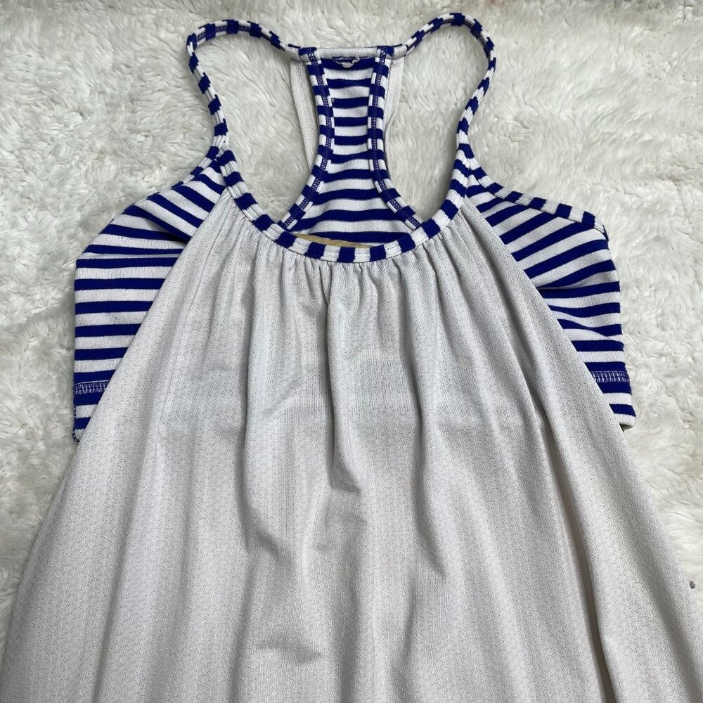 Lululemon Women's Blue White No Limit Striped Tank Top Size 2 - Picture 2 of 6
